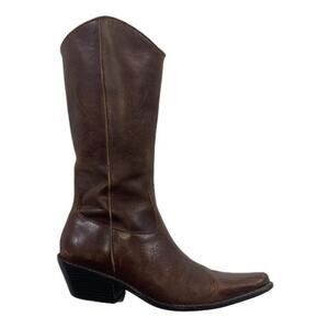Matisse Brown Leather Pointed-Toe Western Boot